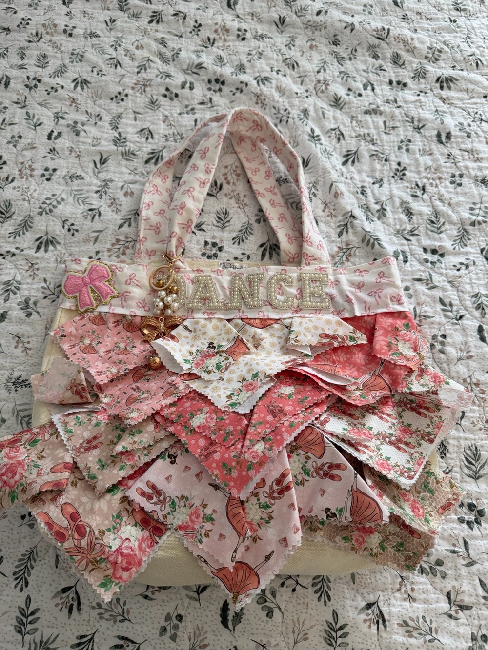 Handmade Bag With Handkerchief “Dance” Lover Tote Canvas Bag
